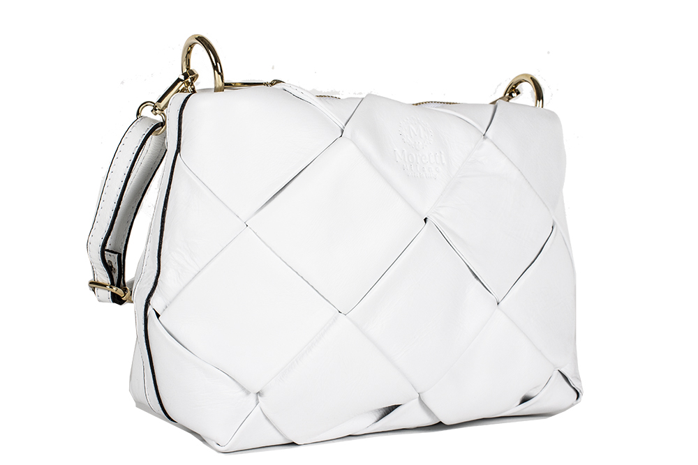 Nardo by Moretti Milano white color leather bag Made in Italy 14495.jpg